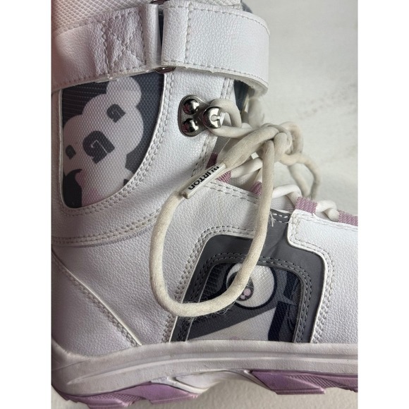 Burton Freestyle Snowboard Boots White Lavender Accents Youth Size 5 - Picture 7 of 10